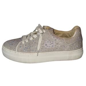 Betsey Johnson Women's Sidny Lace-Up Rhinestone Platform Sneakers - Size 9